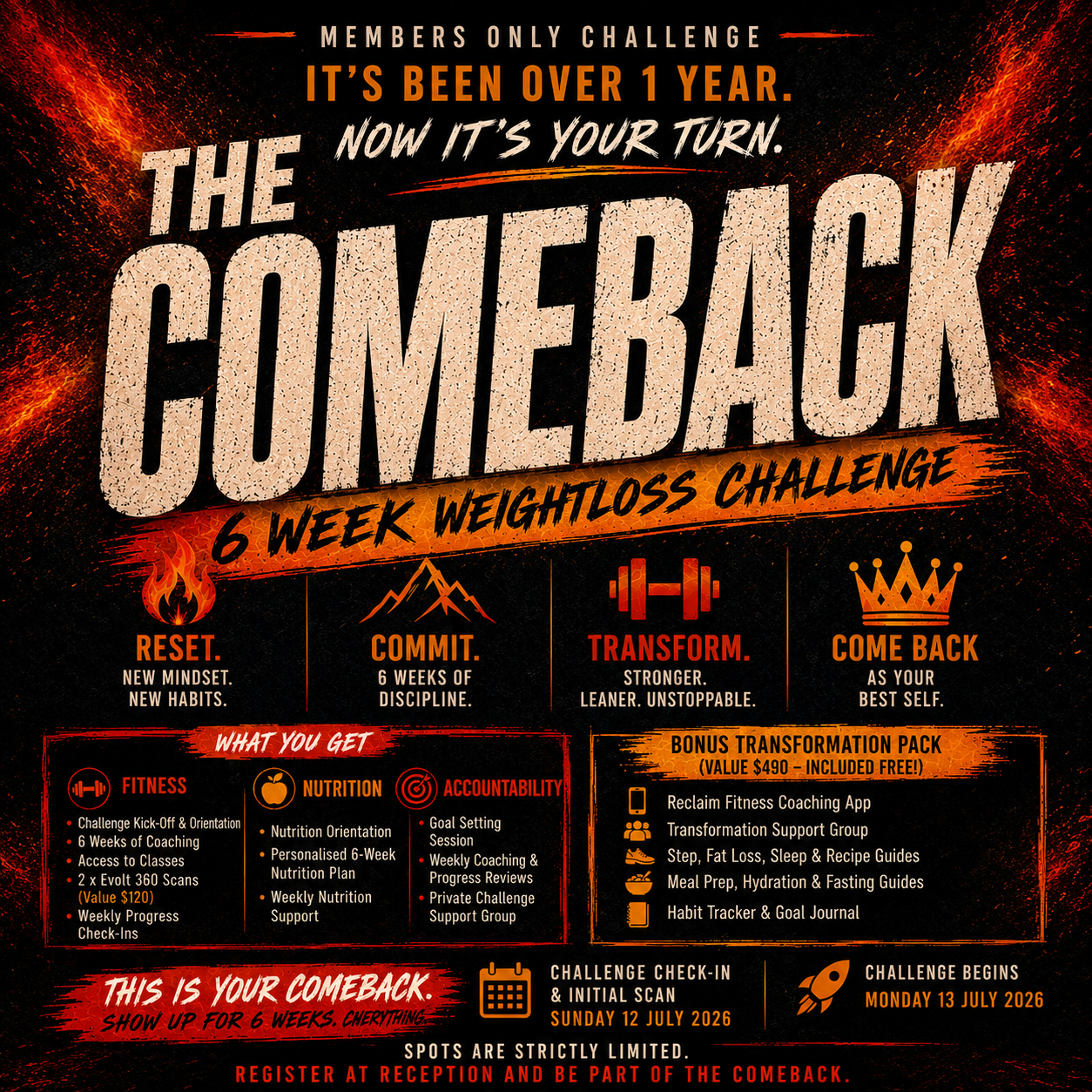 THE COMEBACK! 6 WEEK CHALLENGE